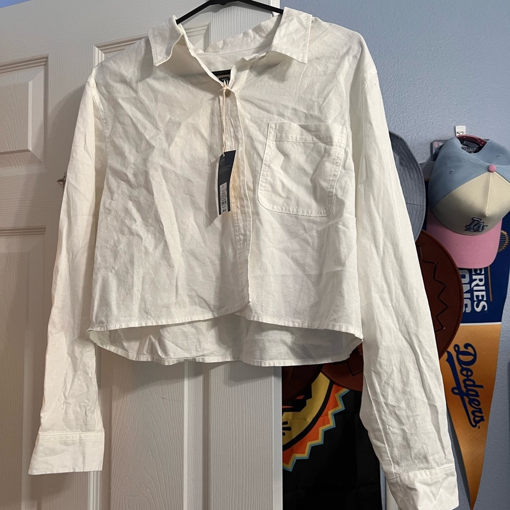 Universal Thread Cream Button-Down Shirt